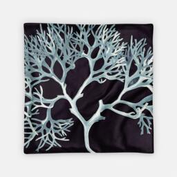 Blue Sea Coral Throw Pillow. 18x18 Pillow Case. Dark Teal & Aqua Glam Nautical D??cor. Bohemian Sofa - thumbnail 2