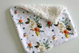Dream Lovie. Security Blanket. Personalized Lovey. Faux Fur Boho Flowers. Mini Baby Minky Shower Gift - thumbnail 1