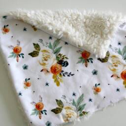 Dream Lovie. Security Blanket. Personalized Lovey. Faux Fur Boho Flowers. Mini Baby Minky Shower Gift - thumbnail 4