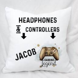 Personalised Pocket Gamers Cushion, Ideal Gift For Gaming Enthusiasts, Girl Boy - thumbnail 3
