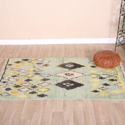 Vintage Green Boujaad Rug, Authentic Moroccan Rug 3x5 Ft - thumbnail 2