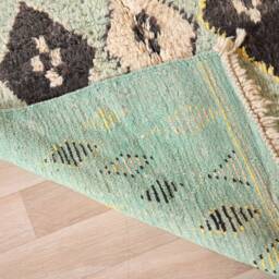 Vintage Green Boujaad Rug, Authentic Moroccan Rug 3x5 Ft - thumbnail 4
