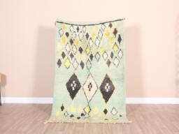 Vintage Green Boujaad Rug, Authentic Moroccan Rug 3x5 Ft - thumbnail 1