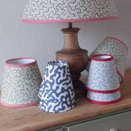 Candy Stripe Burgundy Candle Clip Lampshade - thumbnail 4