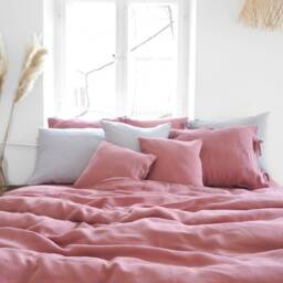 Pink Linen Duvet Cover - Soft Stonewashed Natural Bedding, Queen & King Sizes - thumbnail 3
