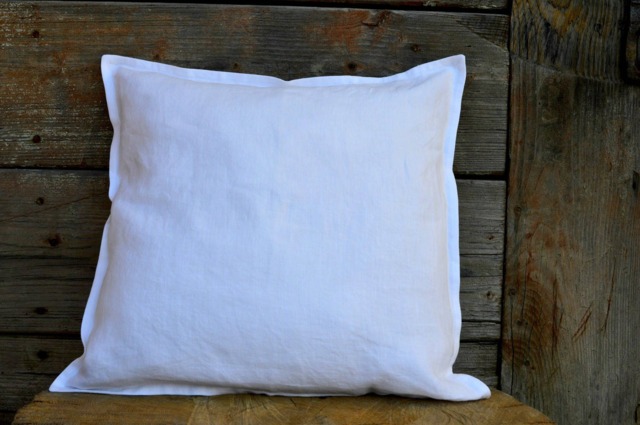 White Decorative Pillow Cover Made From 100 Linen Fabric - image 1