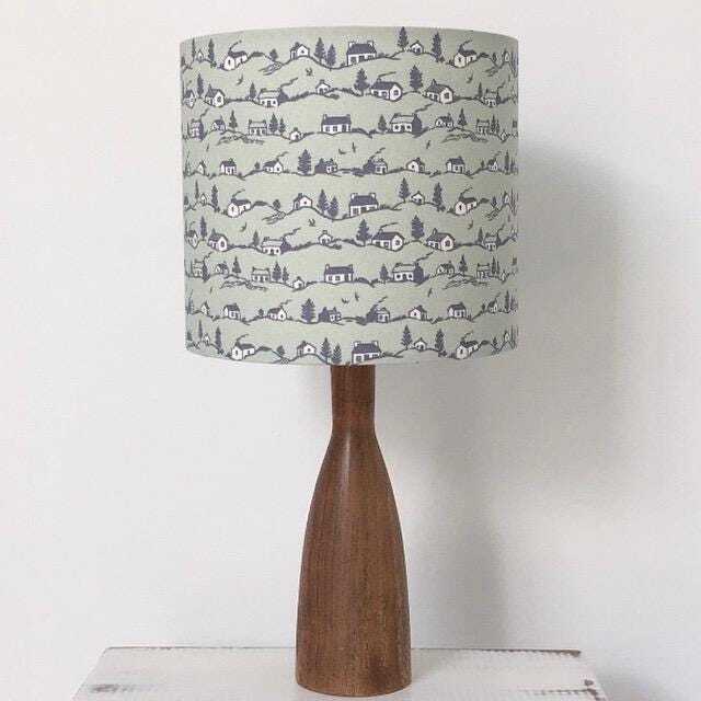 Lampshade, Lamp Shade, Liberty Lampshade, Coastal Cottages Pastel Fabric - image 1