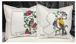New Mexico Roadrunner & Yucca Flower Medley. Embroidered With Feather Insert - thumbnail 2