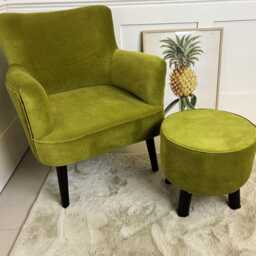 Orange Velvet Armchair, Accent Chair, Occasional Reading Vibrant Furniture - thumbnail 3