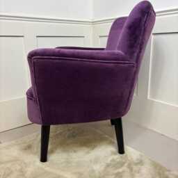Orange Velvet Armchair, Accent Chair, Occasional Reading Vibrant Furniture - thumbnail 4