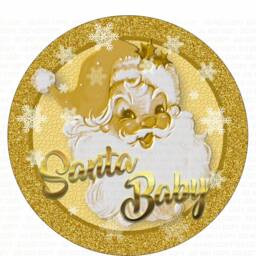 Gold Santa Baby Wreath Sign, Santa Baby Merry Xmas Wreath, Sign Uk, Retro Gold - thumbnail 3