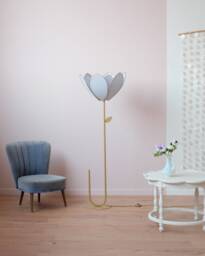 Floor Lamp & Lampshade Double Flower - Baby Blue