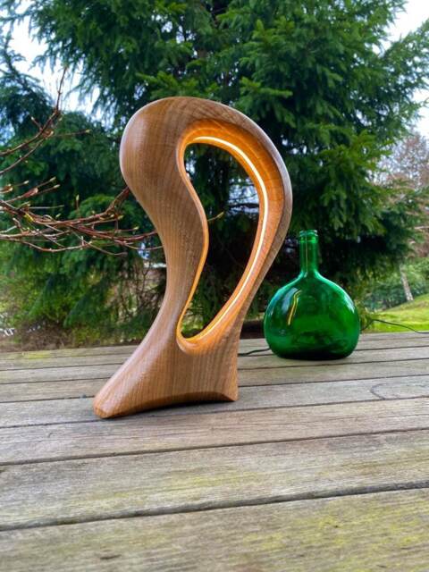 Vertigo -The Light Edition - Hand-Carved Sculptural Wood Lamp - image 1