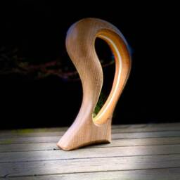 Vertigo -The Light Edition - Hand-Carved Sculptural Wood Lamp - thumbnail 2