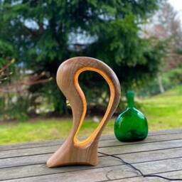Vertigo -The Light Edition - Hand-Carved Sculptural Wood Lamp - thumbnail 3