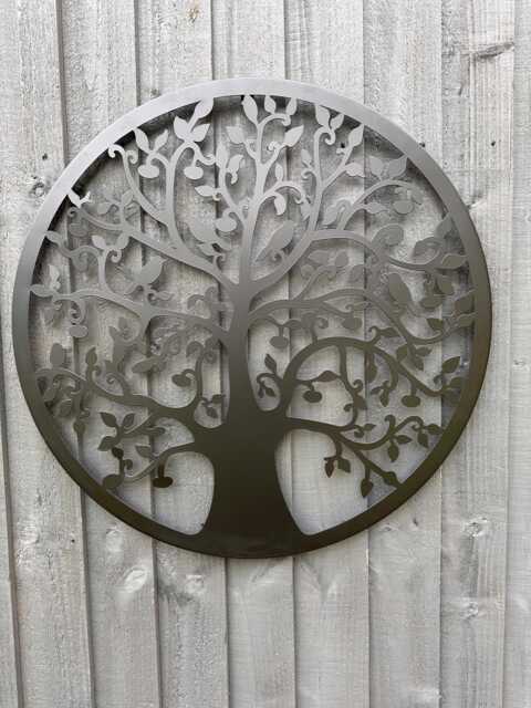 Handmade Black Tree Of Life Wall Art Outdoors/ Indoors 60cm - image 1