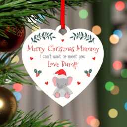 Mummy To Be Christmas Gifts, Bumps First Decoration Ornament, Pregnancy Gift, Merry Love From Bump, With Red Bag - thumbnail 3