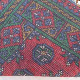 Afghan Bukhara Runner Rug, 2'7x9'6 Ft Multicolor Natural Veg Dyes Wool Plush Hand Knotted Turkmen Oriental Hallway - thumbnail 4