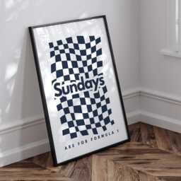 Sundays Are For Formula 1 - Checkered Poster F1 Poster, Fan Wall Art, Racing Print, Home Decor, Lover, Gift Him Or Her - thumbnail 2