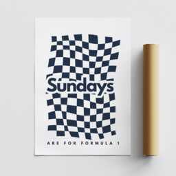Sundays Are For Formula 1 - Checkered Poster F1 Poster, Fan Wall Art, Racing Print, Home Decor, Lover, Gift Him Or Her - thumbnail 3