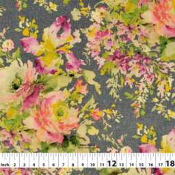 Macbeth 4 Colors Watercolor Ash Floral Flower Linen Blend Curtain, Valance Extra Width, Pleated, Lined Drapery Panel Offered As Upgrades - thumbnail 3
