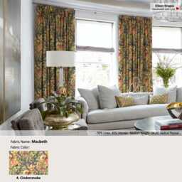 Macbeth 4 Colors Watercolor Ash Floral Flower Linen Blend Curtain, Valance Extra Width, Pleated, Lined Drapery Panel Offered As Upgrades - thumbnail 2