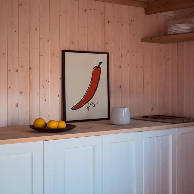 Spicy Unframed Print - Chilli Food Poster Art Kitchen Wall Prints Decor Fun Gifts Housewarming - image 1
