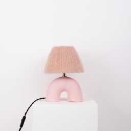 Handmade Ceramic Table Lamp Colourful Alpaca Silk Lampshade - thumbnail 2