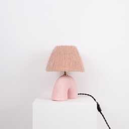 Handmade Ceramic Table Lamp Colourful Alpaca Silk Lampshade - thumbnail 3