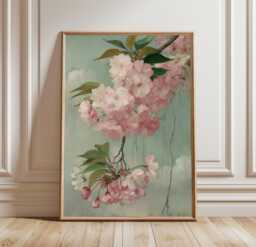 Cherry Blossom Poster, Floral Wall Art, Botanical Print - thumbnail 1