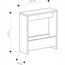 Side Table With Magazine Rack - Compact End For Living Room & Office, Dark Oak Effect - thumbnail 2