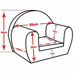 Foam Seat Children's Room Toddler Chair Kids Armchair Handmade Lightweight Playroom Deco, Tractor Design 2 Colour Limited Edition, Easy Wash - thumbnail 4