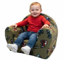 Foam Seat Children's Room Toddler Chair Kids Armchair Handmade Lightweight Playroom Deco, Tractor Design 2 Colour Limited Edition, Easy Wash