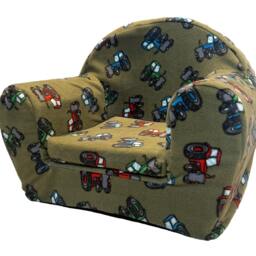 Foam Seat Children's Room Toddler Chair Kids Armchair Handmade Lightweight Playroom Deco, Tractor Design 2 Colour Limited Edition, Easy Wash - thumbnail 2