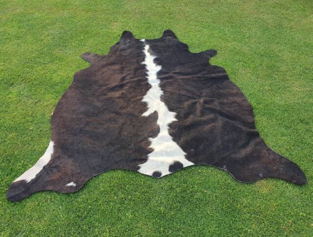 Cowhide Rug Black & White, Exclusive Brazilian Cow Skin Rug, Large Living Room Area Handmade Animal Carpet Upholstery Leather - image 1