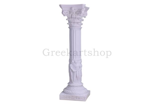 Handmade Cast Marble Muses Column - Greek Corinthian Pillar Statue - image 1