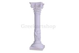 Handmade Cast Marble Muses Column - Greek Corinthian Pillar Statue - thumbnail 1