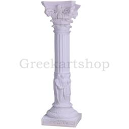 Handmade Cast Marble Muses Column - Greek Corinthian Pillar Statue - thumbnail 2