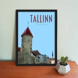 Tallinn Estonia Poster - Retro Style Travel Art Print - thumbnail 1