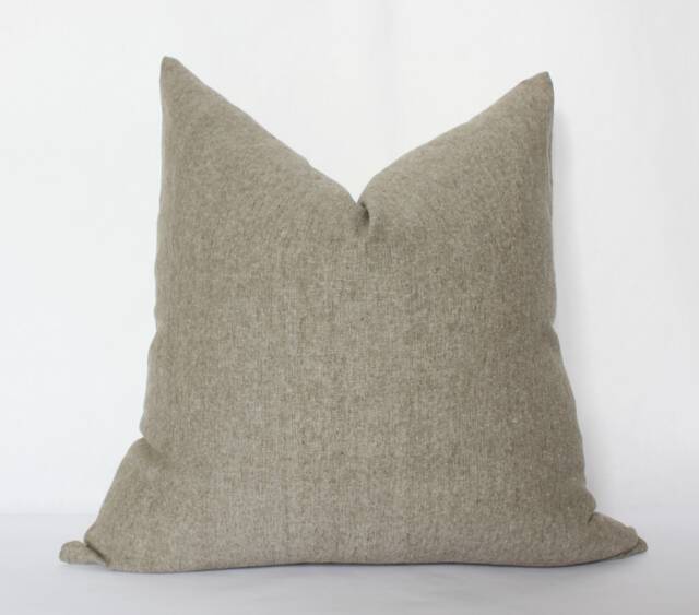 Discontinued ~ Size 18x18 Light Brown Pillow Cover, Taupe Throw Pillow, Olive Cushion - - image 1