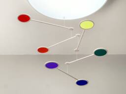 Large Wooden Mobile For Adult & Baby Nursey. Moving Art Mid Century Home Decor - thumbnail 1