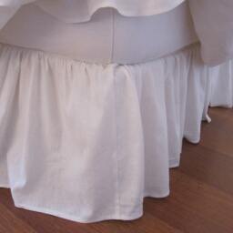 Duck Linen Bedskirt, Bed Skirt Dust Ruffle, Queen King Oversized Xl Custom Bedding Drop Solid White Ivory Pink Blue Oatmeal Camel - thumbnail 2