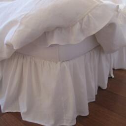 Duck Linen Bedskirt, Bed Skirt Dust Ruffle, Queen King Oversized Xl Custom Bedding Drop Solid White Ivory Pink Blue Oatmeal Camel - thumbnail 3