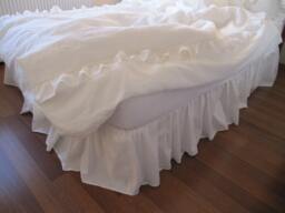 Duck Linen Bedskirt, Bed Skirt Dust Ruffle, Queen King Oversized Xl Custom Bedding Drop Solid White Ivory Pink Blue Oatmeal Camel