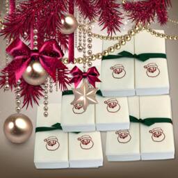 Embossed Santa Linen Guest Towels Christmas Holiday Decor - thumbnail 2