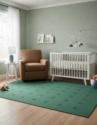 Handwoven Wool Kilim, Modern Minimalist Green Rug, Bedroom Carpet