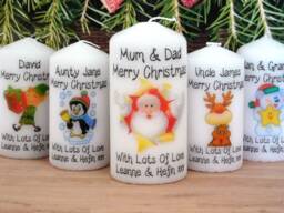 Personalised Christmas Candle - Teacher Gift, Cartoon Designs - thumbnail 1