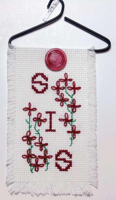 Small Cross Stitch Wall Hanging - image 1