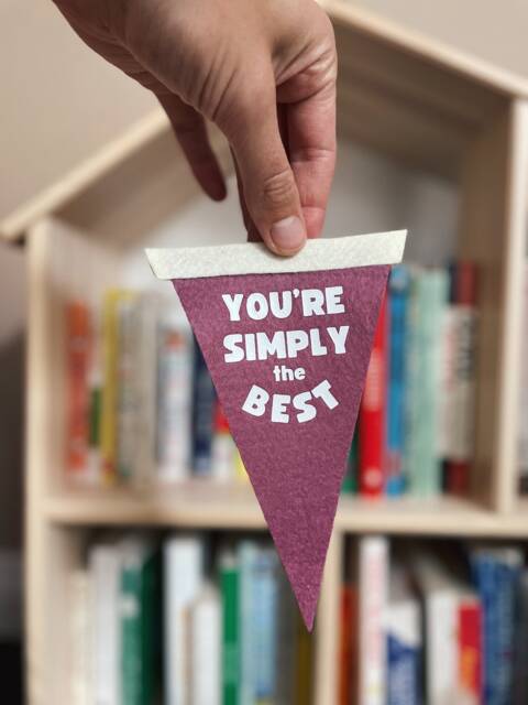 You're Simply The Best Mini Pennant Teacher Appreciation Gift Schitt's Creek Wall Art Colorful Custom Flag Banner Sign Miniature - image 1