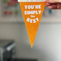You're Simply The Best Mini Pennant Teacher Appreciation Gift Schitt's Creek Wall Art Colorful Custom Flag Banner Sign Miniature - thumbnail 3